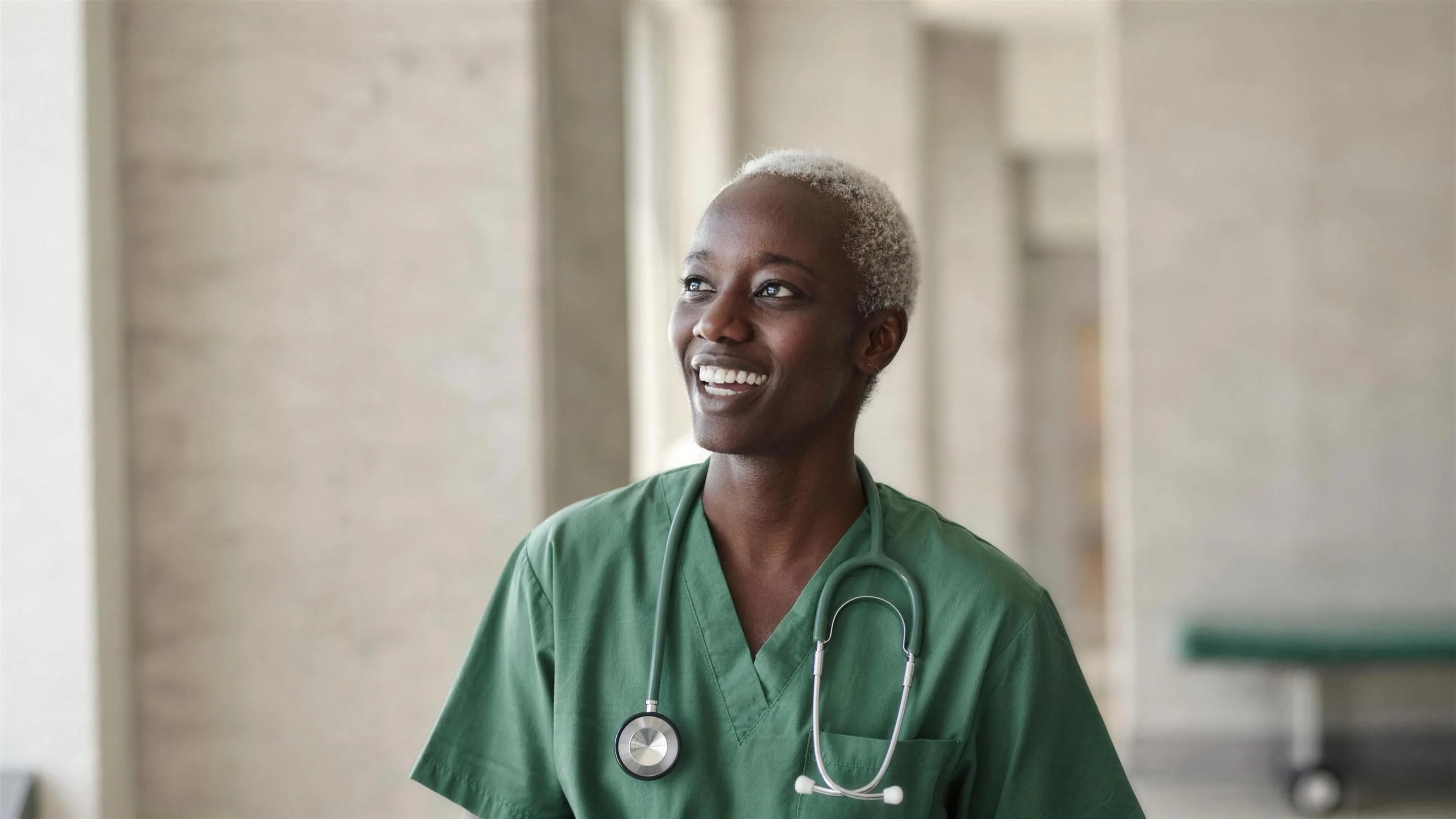 A doctor in a modern clinic