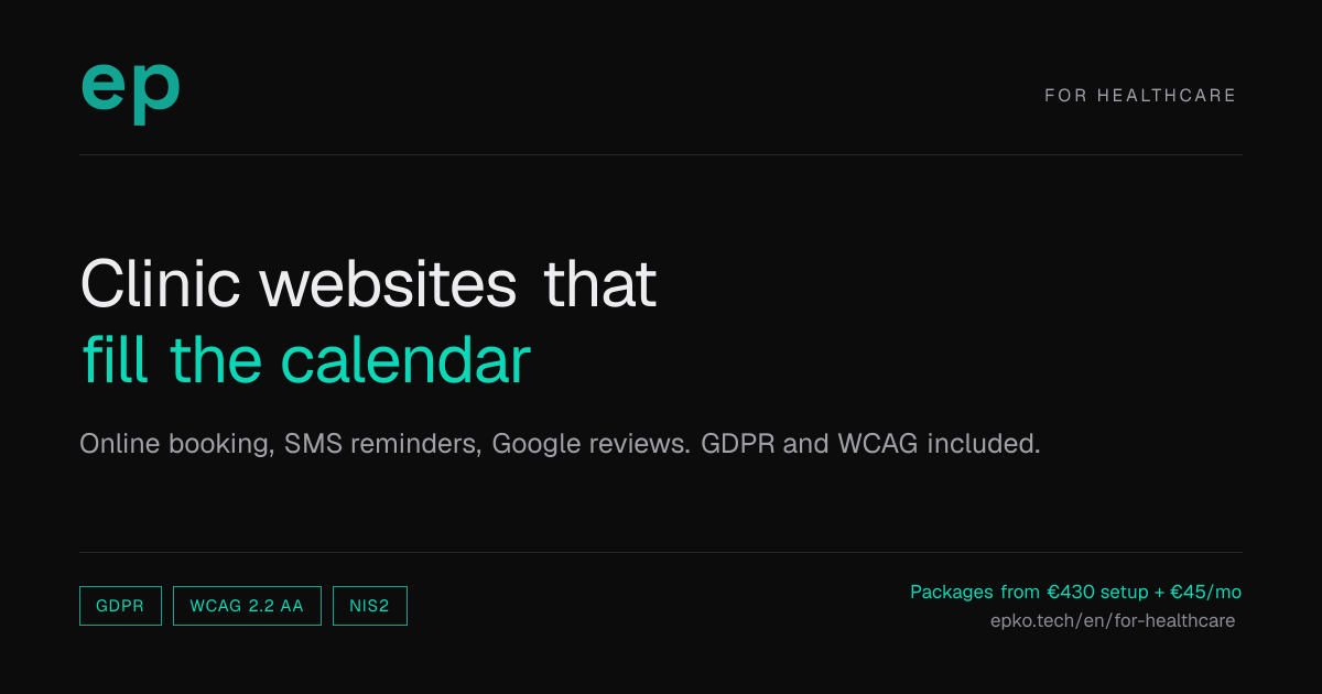 Healthcare websites with GDPR & WCAG compliance | EPKO | EPKO